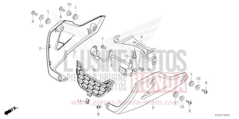 UNDER COWL for MSX GROM A PEARL HORIZON WHITE (NHB61) from 2024